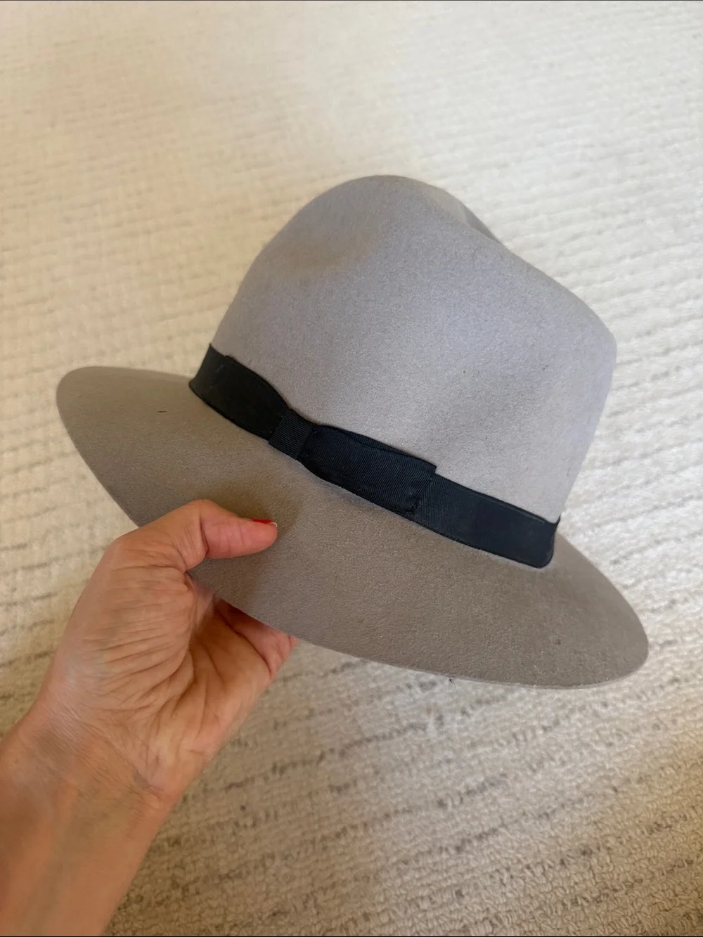Mallory by STETSON Classic Gray WOOL Fedora with Black Band SMALL